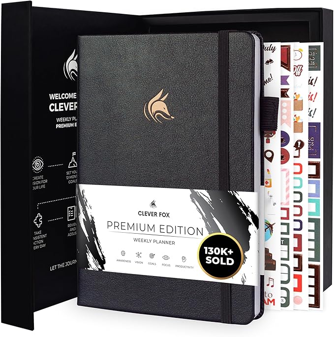 Clever Fox Planner Premium Edition – Undated Luxurious Weekly & Monthly Planner by CleverFox