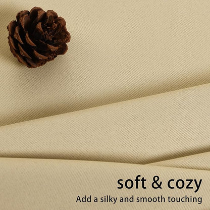 JIUZHEN Light Beige Blackout Curtains - Image 7