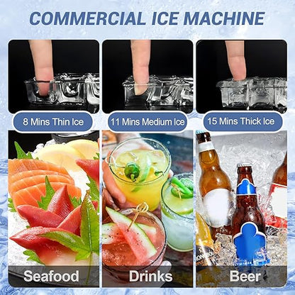 Commercial Ice Maker Machine 600 Lbs/24H, 350 Lbs Large Storage, Stainless - Image 4