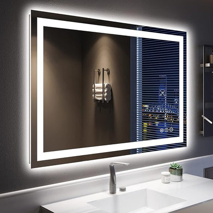 YEELAIT 48x32 Inch LED Bathroom Mirror by YEELAIT