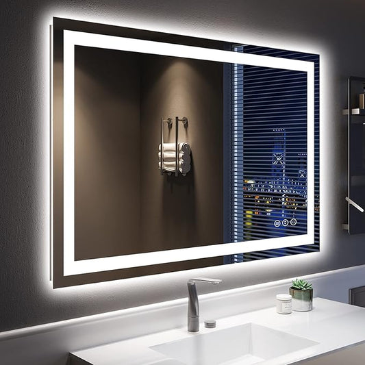 YEELAIT 48x32 Inch LED Bathroom Mirror by YEELAIT
