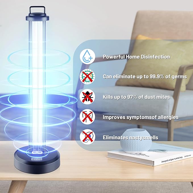 100W UV Sanitizer Light, Portable Ultraviolet Light - Image 4