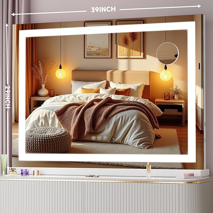 Vanity Mirror with Lights, Dimmable 3 Modes, Memory Function, Smart Touch - Image 2