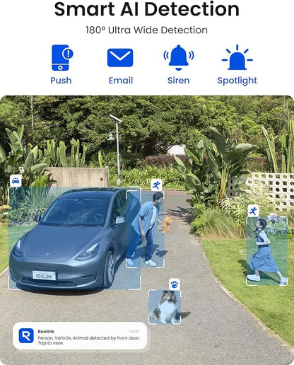 REOLINK Argus 4 Pro Black, 4K Dual-Lens 180° Solar Security Cameras Wireless - Image 6