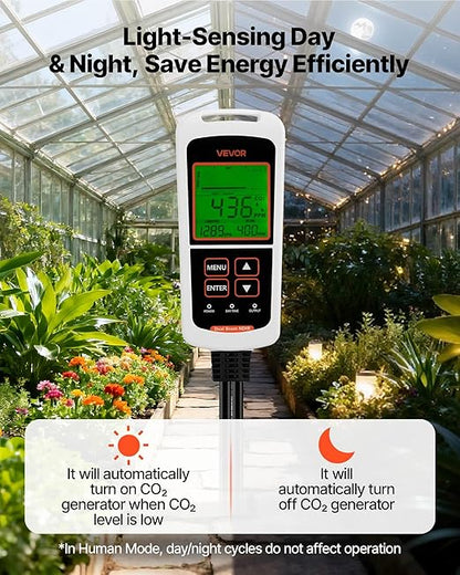 VEVOR Carbon Dioxide Monitoring Controller, Dual Outlets CO2 Monitor & - Image 4
