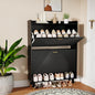 Shoe Cabinet Storage for Entryway: 32" Black Shoe Organizer Cabinet by Unknown