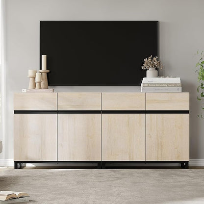 Wampat Modern TV Stand for 70 inch TVs, 2 in 1 Entertainment Center Console - Image 3