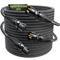 XLR Cables 25ft 2 Pack, 20 AWG, Kevlar-Reinforced Nylon Braided Microphone Cable by AA