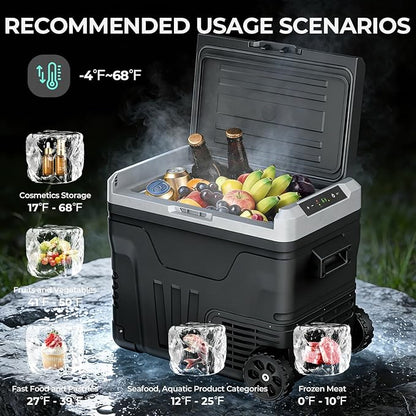 12V Portable Refrigerator, 53 Quart Dual-Voltage 12V/24V DC Car Cooler - Image 3