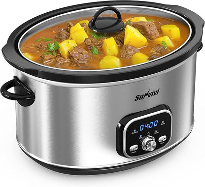 Sunvivi Slow cooker Pot 8.5 QT Programmable Stainless Steel Color : - Image 2