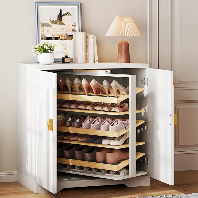 Vlsrka Shoe Cabinet Storage for Entryway, 6-Tier Rotating Shoe Organizer Cabinet by VlsrkaFurniture