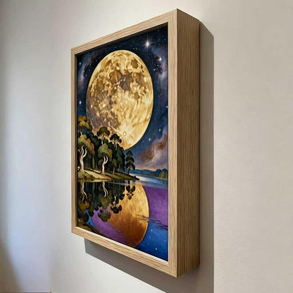 URVIP LED Glowing Photo Frame, 3D Starry-Sky Blue Moon Wall Art, 9x12 Inches - Image 4
