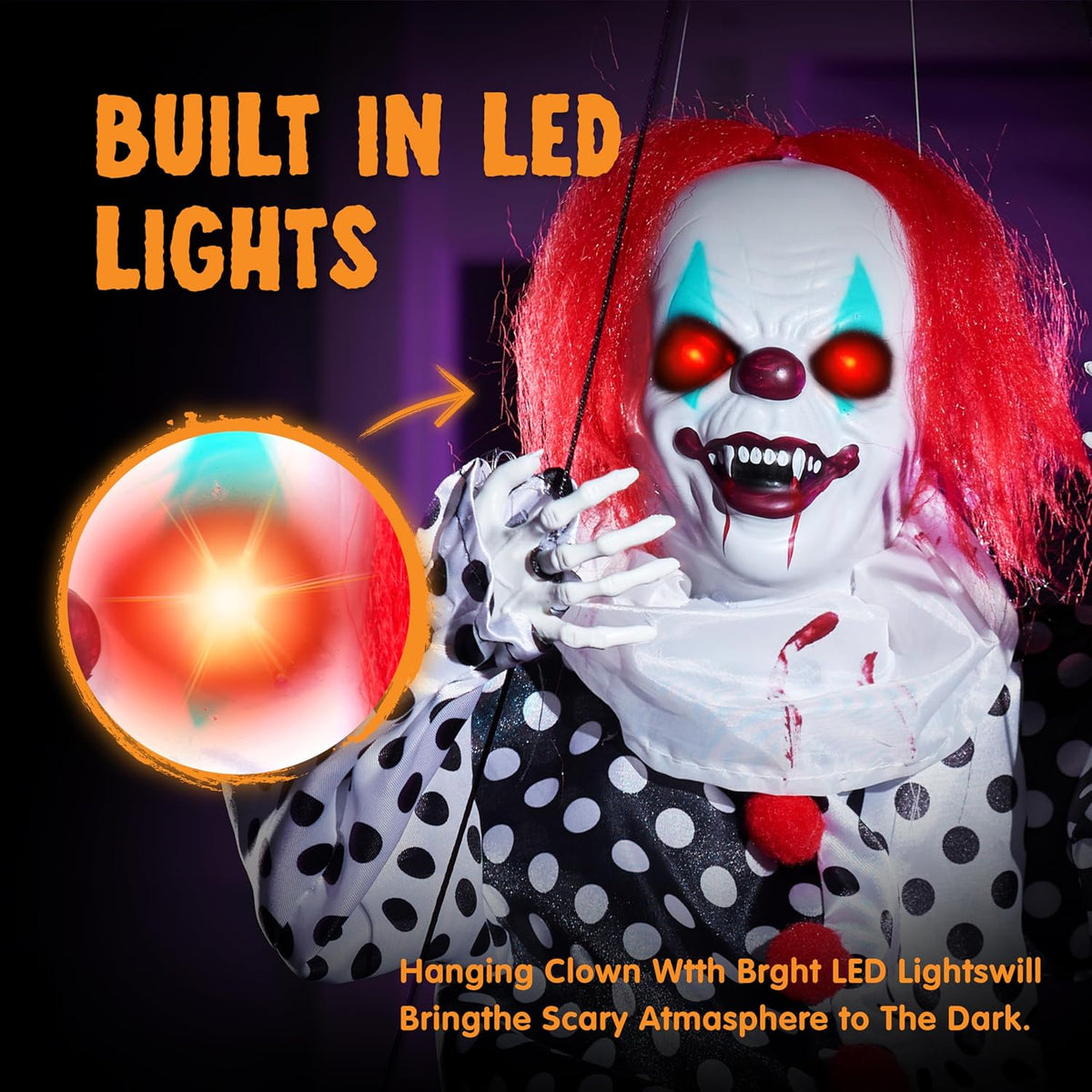 JOYIN Scary Halloween Decorations Outdoor, Halloween Hanging Swinging Animatr...