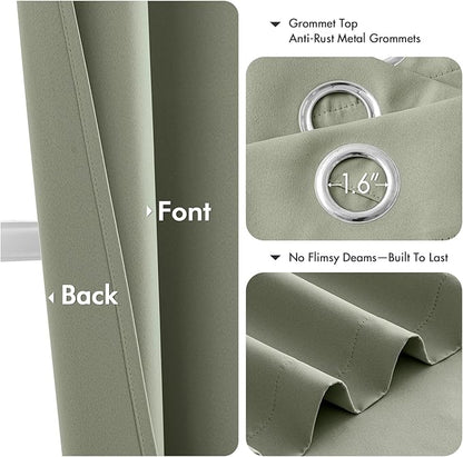 MIULEE Sage Green Blackout Curtains - Image 4