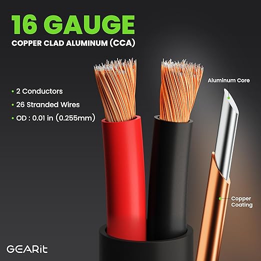 GEARit Outdoor Speaker Wire CL3 Rated, 16 Gauge Speaker Wire, Speaker Cable 100 - Image 3
