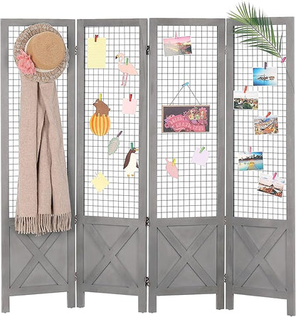 Wnutrees 4 Panel Gridwall Display, Portable Freestanding Display Board by Wnutrees