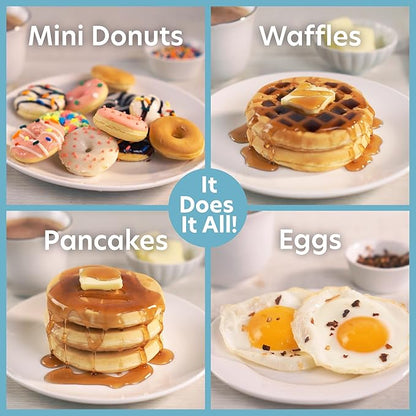 3 in 1 Mini Breakfast Maker- Make Mini Waffles Donuts Pancakes or Eggs all in 1 - Image 4