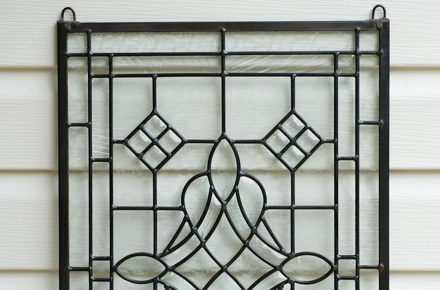 All clear beveled glass hanging window Panel 16"x24"
