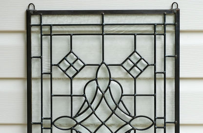 All clear beveled glass hanging window Panel 16"x24"