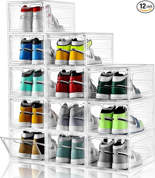 12 Pack Large Shoe Storage Box, Shoe Containers by INSTY