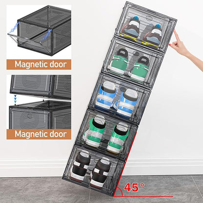 10 Pack Thicken Shoe Organizer Stackable, Upgraded Sturdy Shoe Storage Box - Image 5