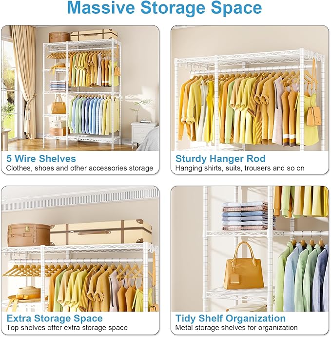 Ulif F2 Clothes Rack, 5 Tiers Heavy Duty Garment Rack - Image 6