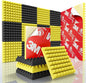 Sonicism Acoustic Panels Self-Adhesive Pyramid 12 Pack, 35kg/m³High Density by Sonicism