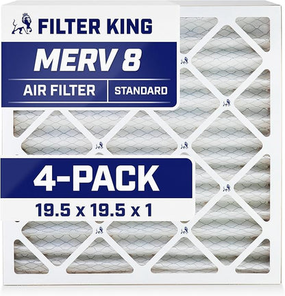 Filter King 19.5x19.5x1 Air Filter | 4-PACK | MERV 8 HVAC Pleated A/C Furnace by FilterKing