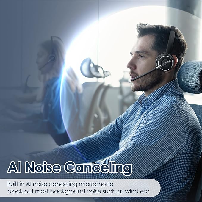 Wireless Headset, Charging Base & Mic Mute - Image 2
