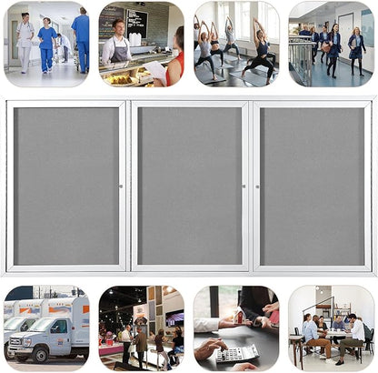 Outdoor Bulletin Board Weatherproof 72x36 in, Enclosed Bulletin Board - Image 8
