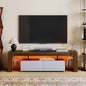 IDEALHOUSE LED TV Stand for 55 to 75 Inch TV, Walnut Entertainment Center by IDEALHOUSE
