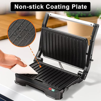 Small Panini Press Grill Sandwich Maker, Electric 3 in 1 Panini Sandwich Maker - Image 8