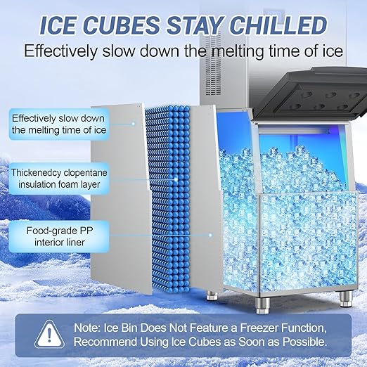 Commercial Ice Maker Machine 450 Lbs/24H, 350 Lbs Large Storage, Stainless - Image 6