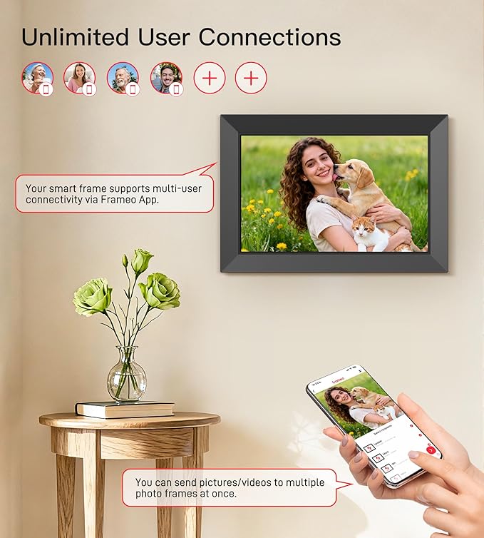 BIGASUO Digital Picture Frame, 10.1" Frameo Digital Frame WiFi - Image 5