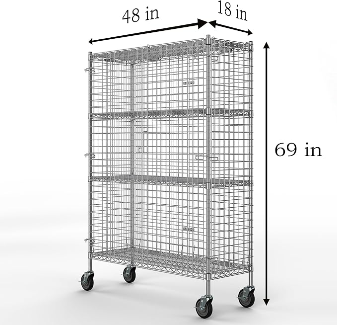 18" W x 48" L x 69" H Heavy Duty Utility Commercial Grade Metal Storage NSF - Image 2