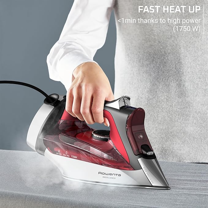 Rowenta Iron, Focus Excellence Stainless Steel Soleplate Steam Iron - Image 4