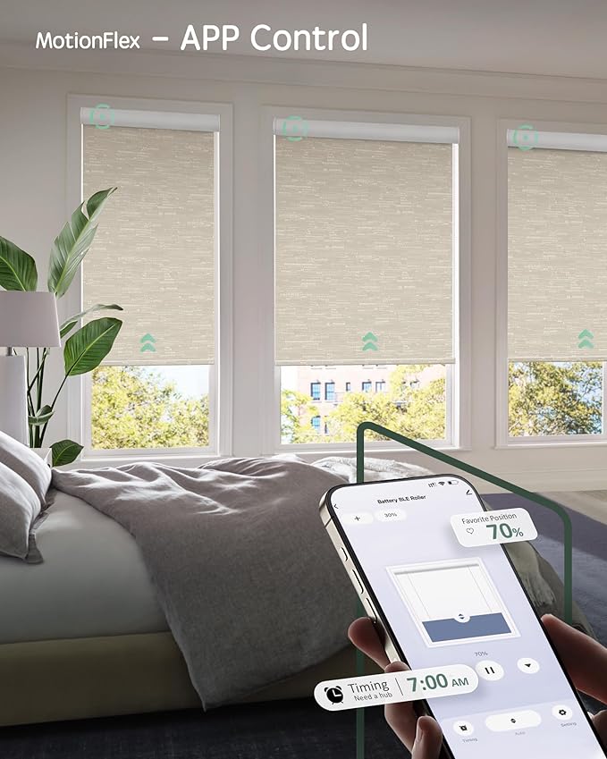 Yoolax Motorized Shades Dual Control, MotionFlex Motorized Roller Shades - Image 2