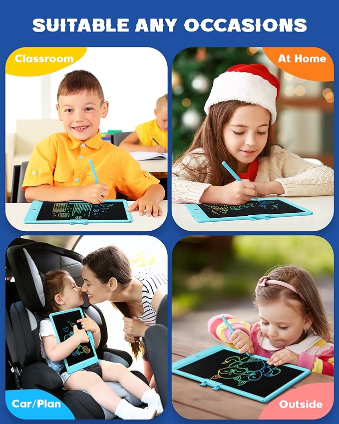 Bravokids Toys for 3-6 Years Old Girls Boys, LCD Writing Tablet 10 Inch Doodle - Image 5