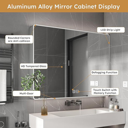 35x28 Inch Wall-Mounted Medicine Cabinet, Bathroom Mirror Cabinet - Image 3