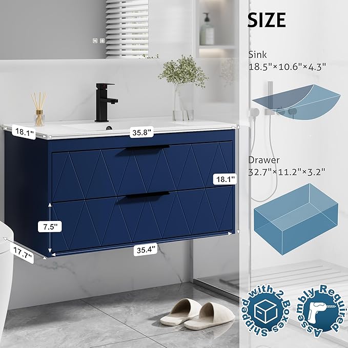eclife 36" Bathroom Vanities Cabinet - Image 2