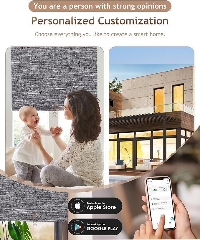Kincmo Motorized Blinds with Remote, 100% Blackout Motorized Roller Shades Work - Image 2