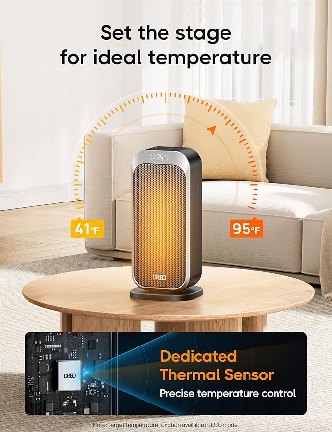 DREO Quiet Space Heater, 1500W Portable Heaters - Image 7