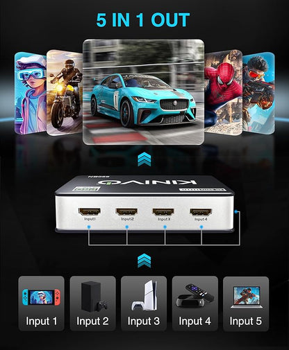 Kinivo HDMI Switch 5 in 1 Out 4K 60Hz - Image 4