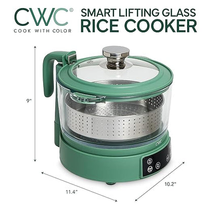 COOK WITH COLOR 3L Glass Mini Low Carb Rice Cooker – Holds 2 Cups Raw/Makes 6 - Image 3