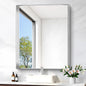 Silver Bathroom Mirror, 30x36 Inch Rectangular Framed Mirror, Large Wall by Unknown