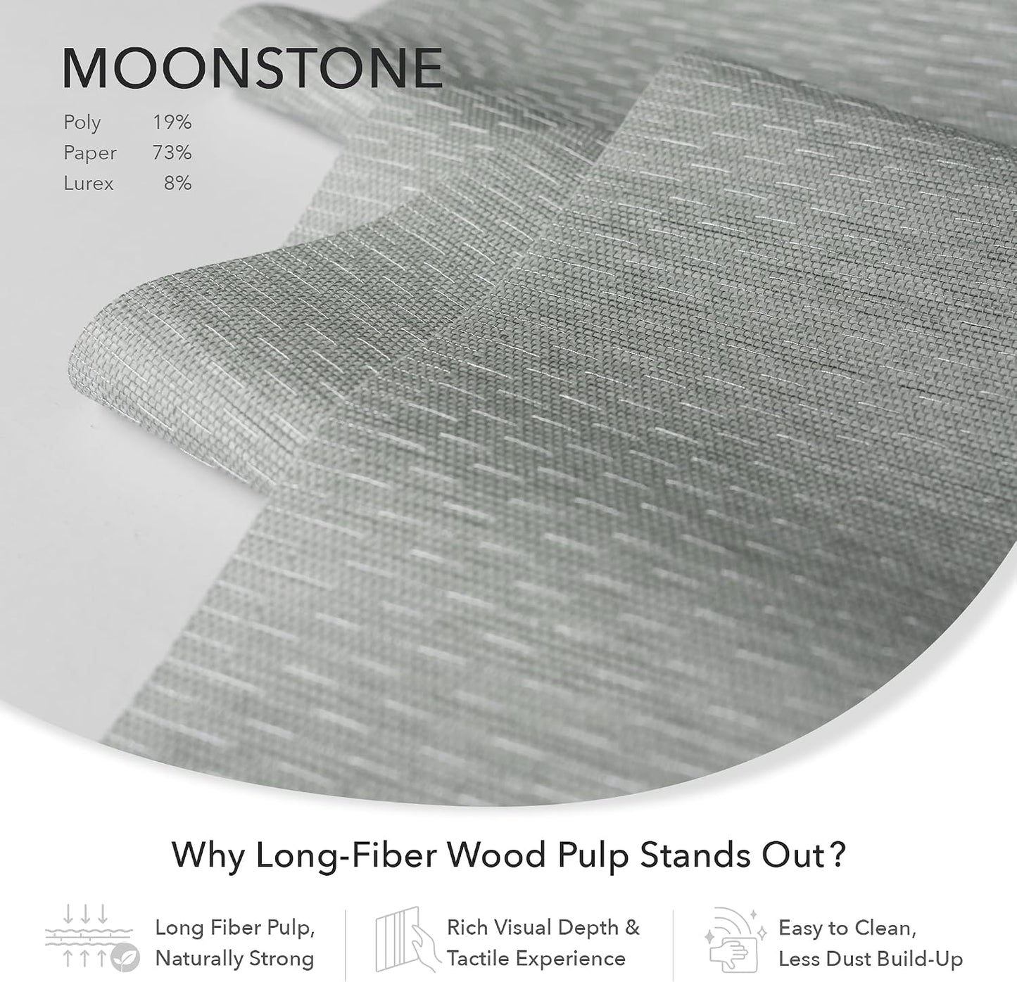Panel Blinds Semi-Sheer 45.8"-86" x 96", Moonstone | Semi-Sheer Shimmering Fabric Panels for Sliding and Closet Doors with Adjustable Track and Trim-to-Fit Height