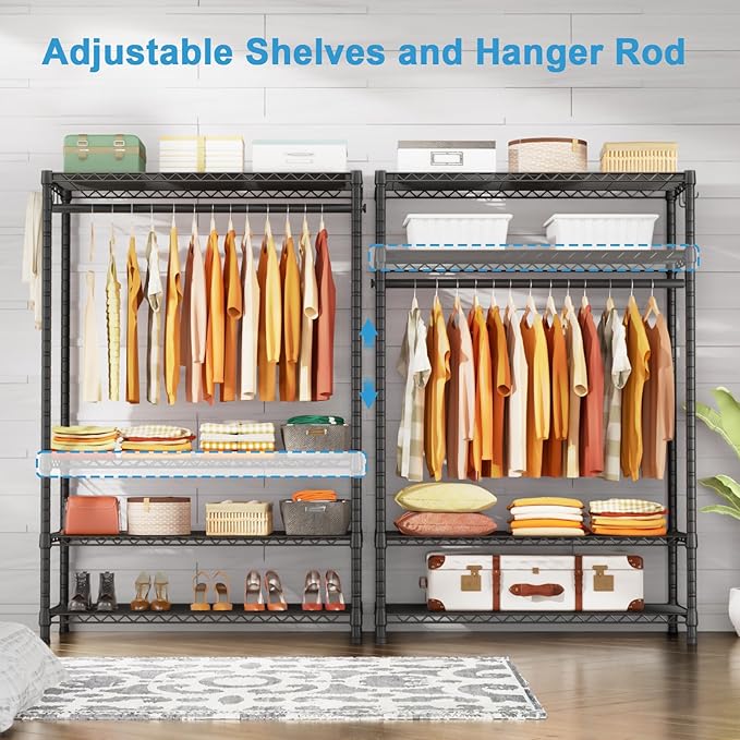 Ulif H4 Plus Portable Closets, 4-Tier Clothes Garment Rack - Image 3