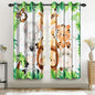Renaiss 42 x 63 Inch Safari Animal Blackout Curtains for Kids Bedroom Tropical Rainforest Lions Tigers Elephants Giraffes African Jungle Plant Print Curtain Drapes for Baby Nursery Room Decor 2 Panels