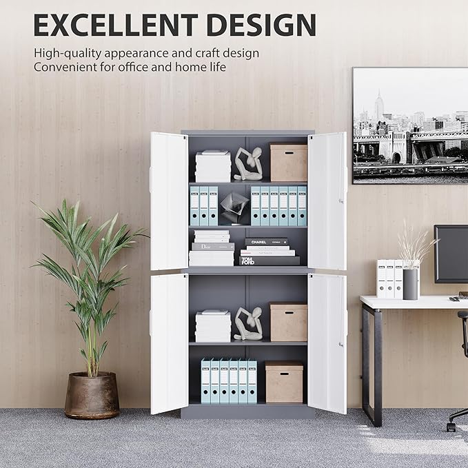 SISESOL Storage Cabinets With Doors And Shelves, Adjustable Layers - Image 6