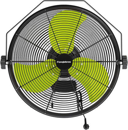 Fanqiebros 4580 CFM 18 inch High Velocity Wall Mounted Fan, 3-Speed Metal Fan by Fanqiebros